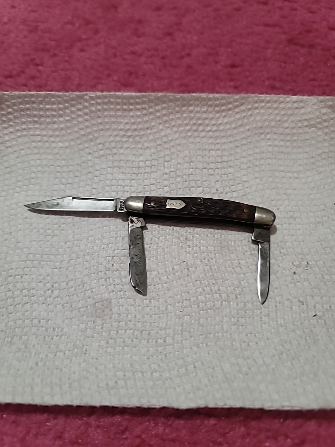 Vintage Schrade NY USA 805 Stockman Kon Kav 3-blade Pocket Knife Vintage Schrade NY USA 805 Stockman Kon Kav 3-blade Pocket Knife