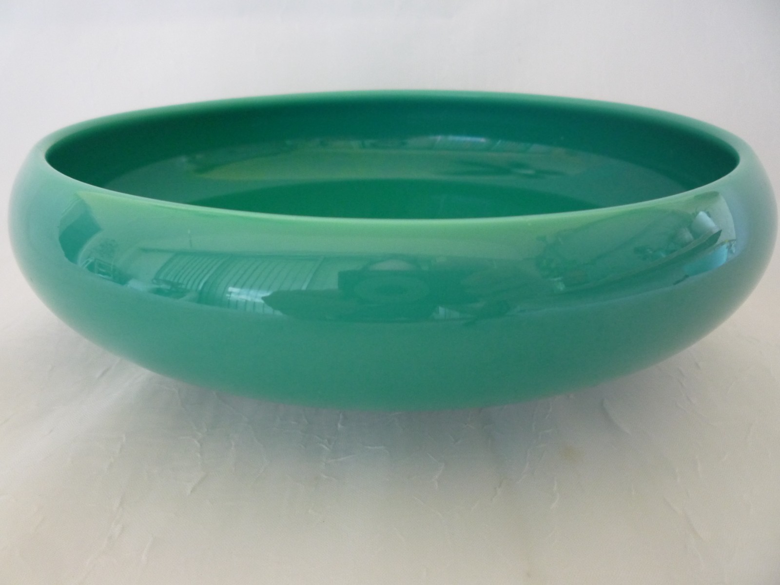 1930s FENTON MONGOLIAN GREEN SLAG GLASS 7 1/2\