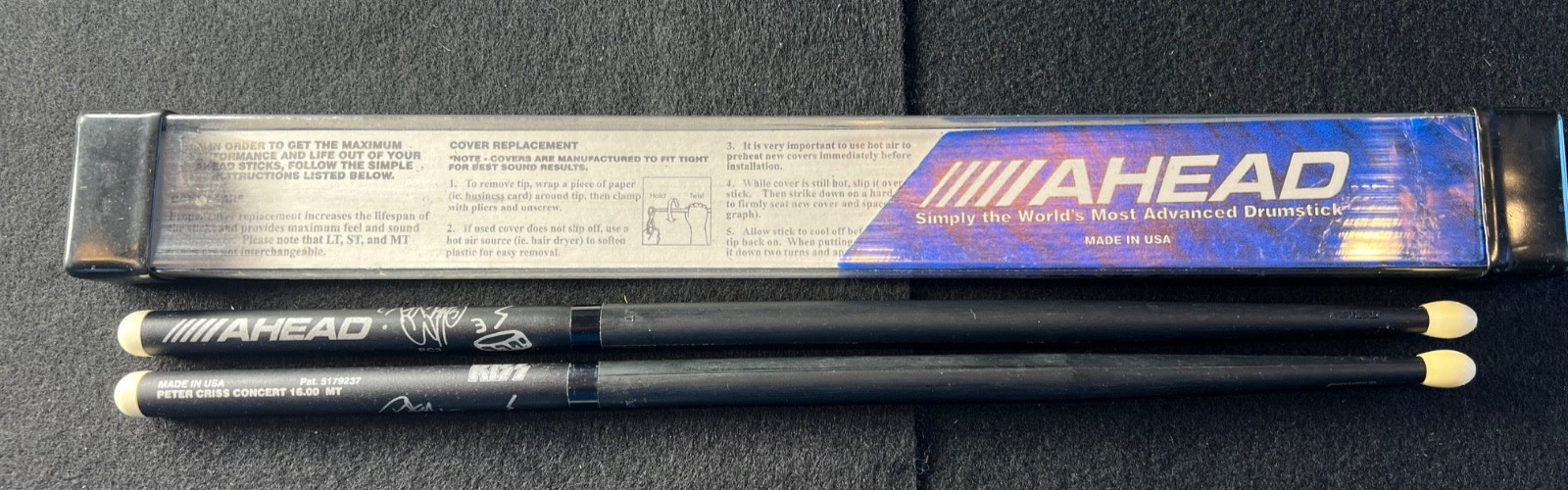 Rare Peter Criss KISS Signature Model Concert PC3 Ahead Drumsticks New In Box