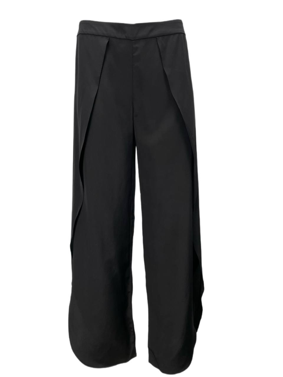 TOTEME Women\'s Black Toulon Front Silk Trousers #1424 L NWT