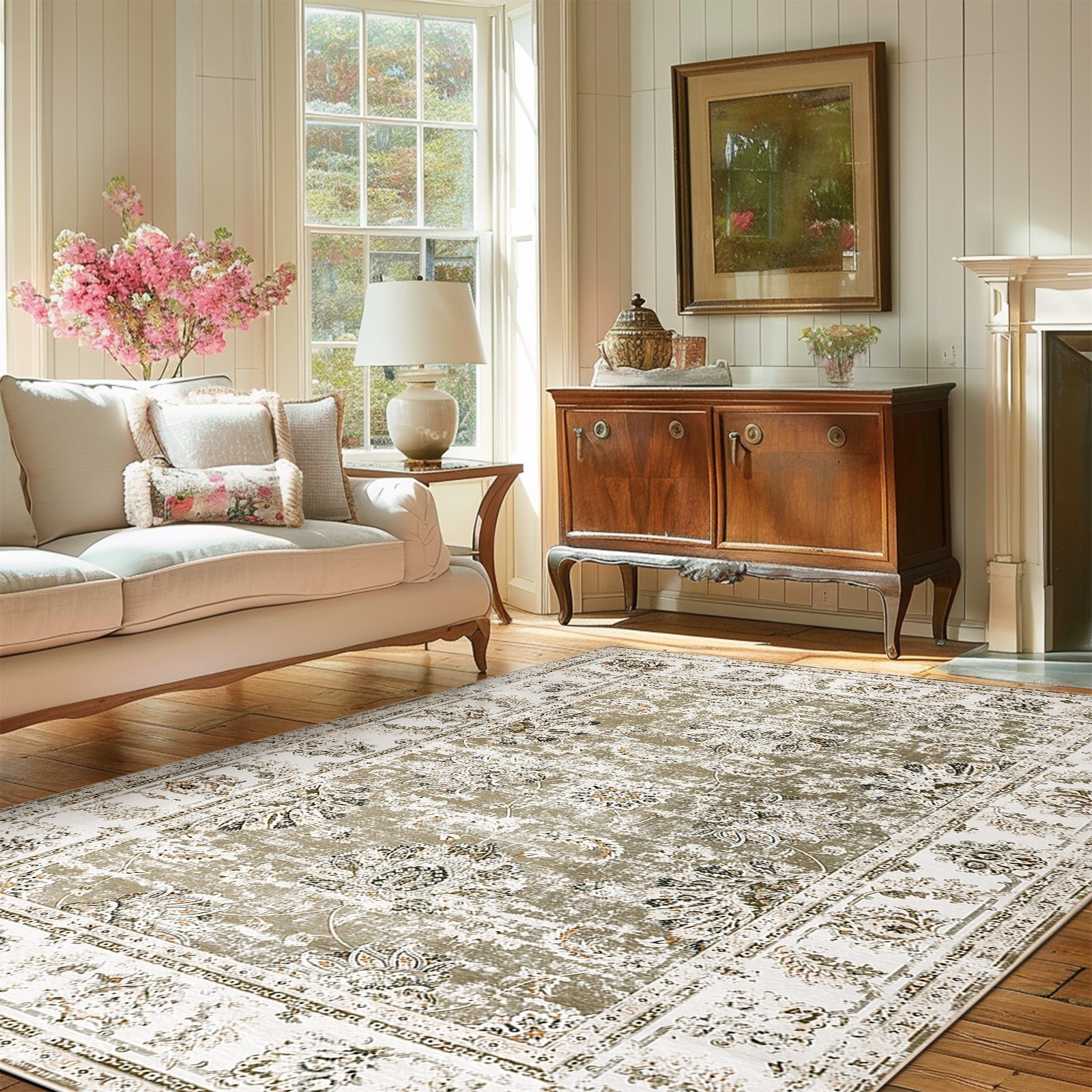 6 x 9 Vintage Floral Area Rug Non-Slip Living Room Washable Vintage Oriental 6 x 9 Vintage Floral Area Rug Non-Slip Living Room Washable Vintage Oriental