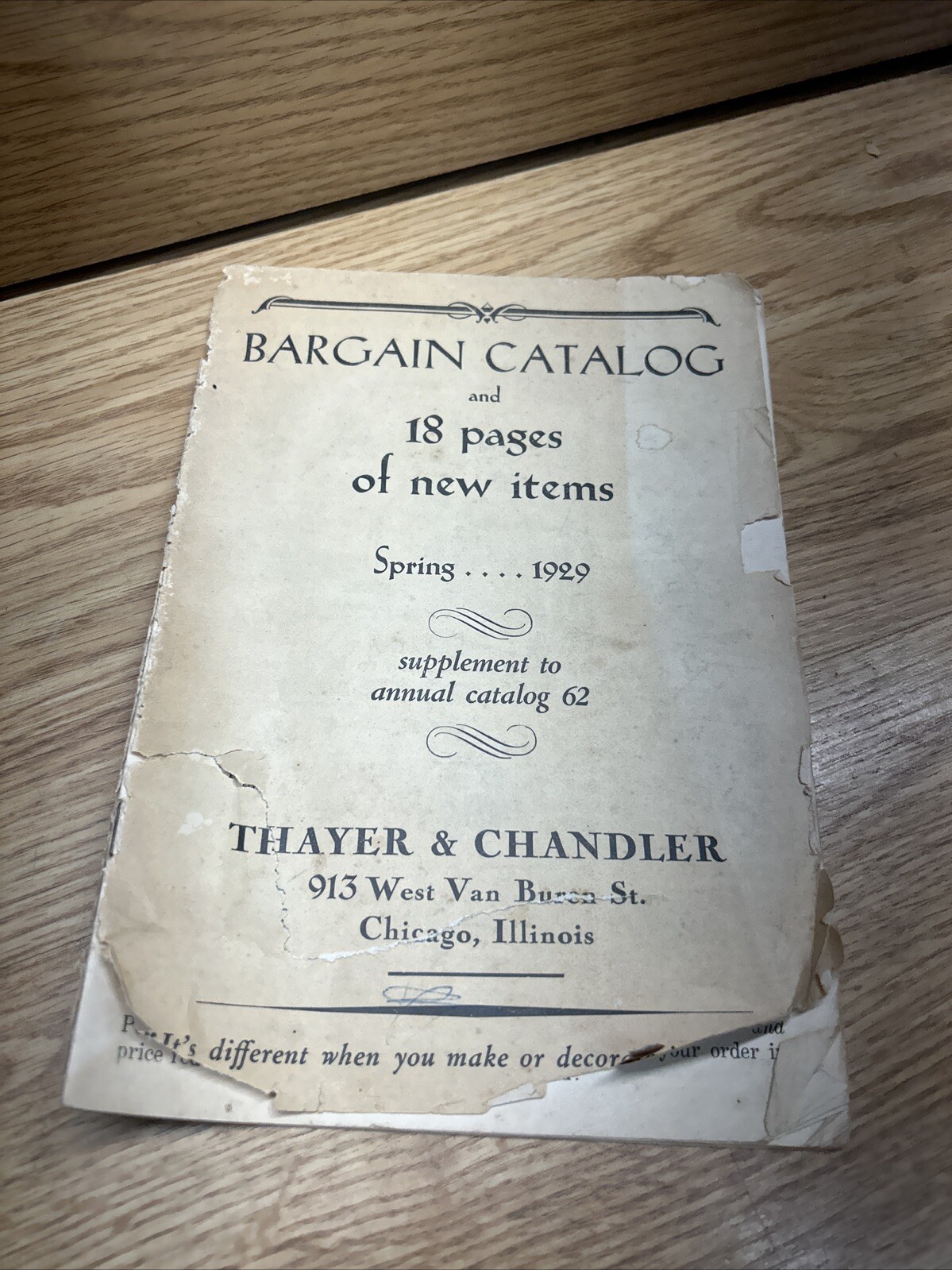 Thayer & Chandler Bargain Catalog 1929 Arts, Crafts, More.... READ
