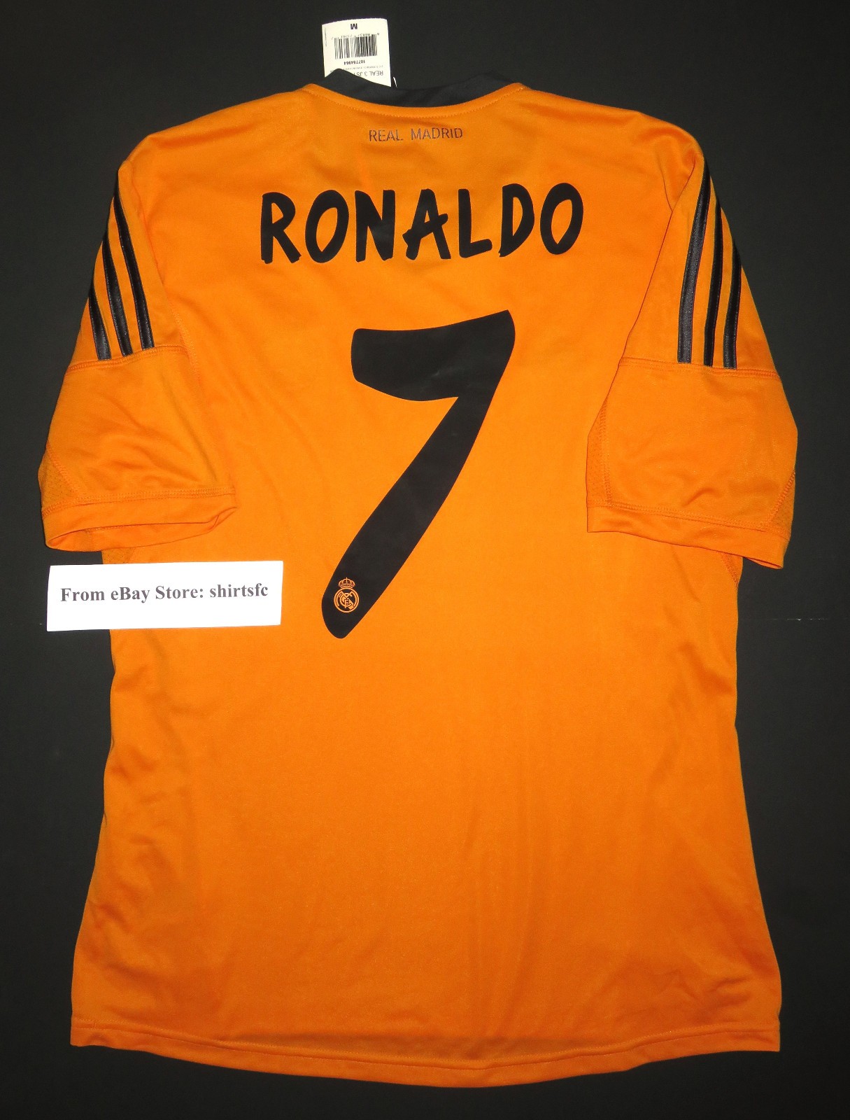 New 2013-2014 Adidas Real Madrid Cristiano Ronaldo Jersey Shirt Kit Orange Third New 2013-2014 Adidas Real Madrid Cristiano Ronaldo Jersey Shirt Kit Orange Third