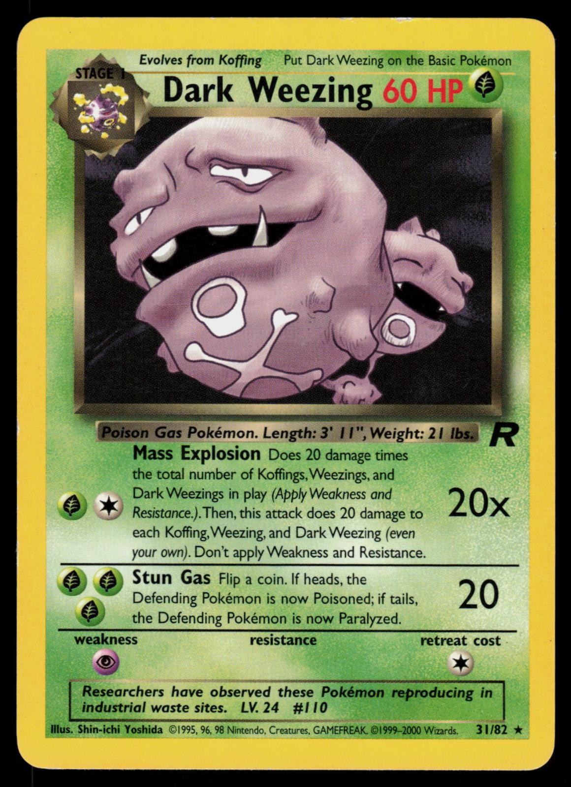 DARK WEEZING 31/82 TEAM ROCKET UNLIMITED MP DARK WEEZING 31/82 TEAM ROCKET UNLIMITED MP