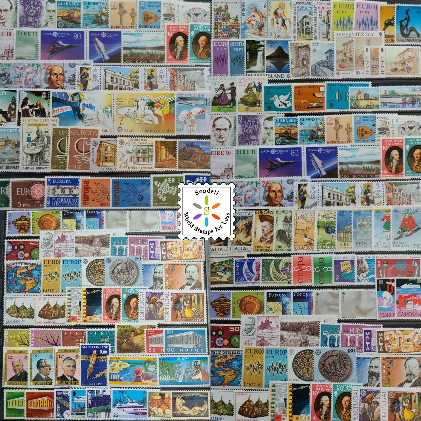 EUROPA CEPT Stamp Collection Lot - 1000 Different MNH Mint Stamps in Full Sets EUROPA CEPT Stamp Collection Lot - 1000 Different MNH Mint Stamps in Full Sets