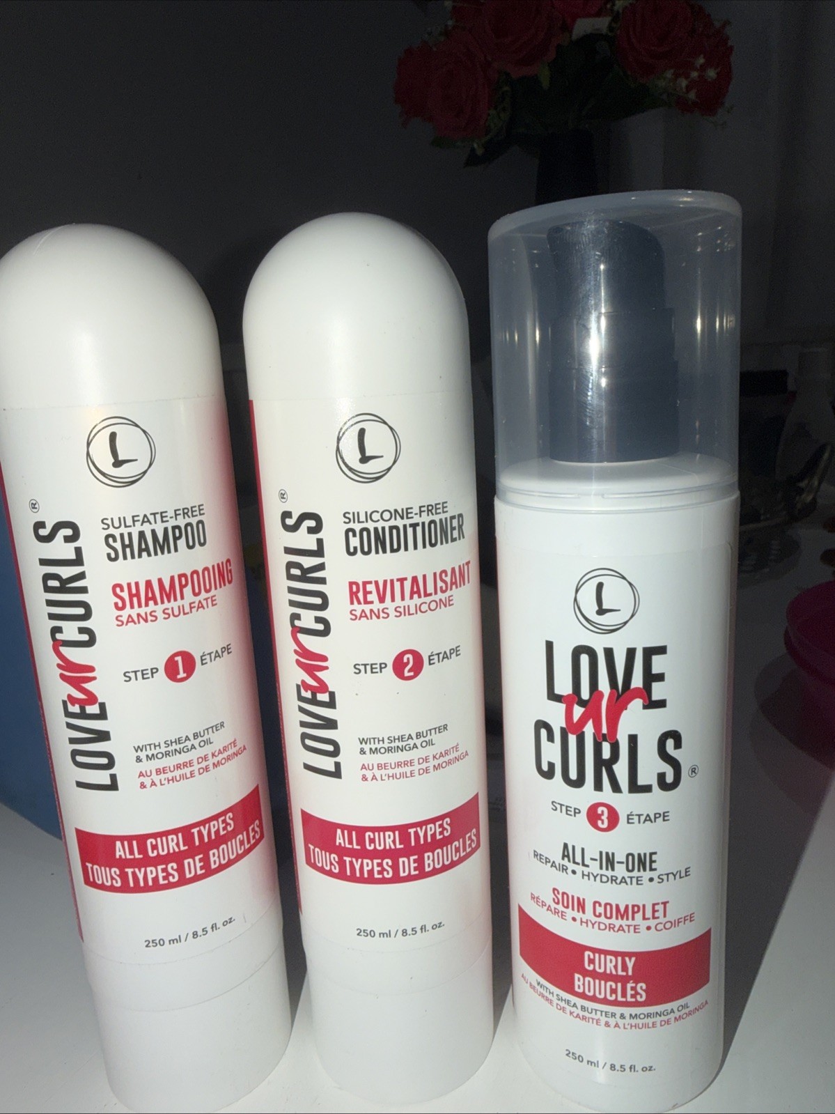 love ur curls Conditioner,shampoo ,all In One 1.2,3 🔥❤️