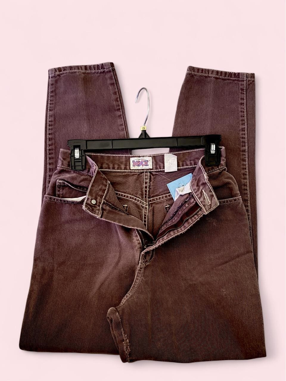 Vintage Style Burgundy Plum Straight Leg Jeans 🍒🤎