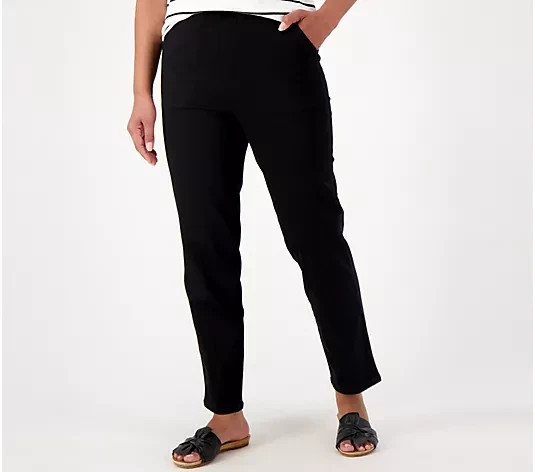 Denim & Co. Original Waist Stretch Regular Side Pocket Pant-Core NWT A600870
