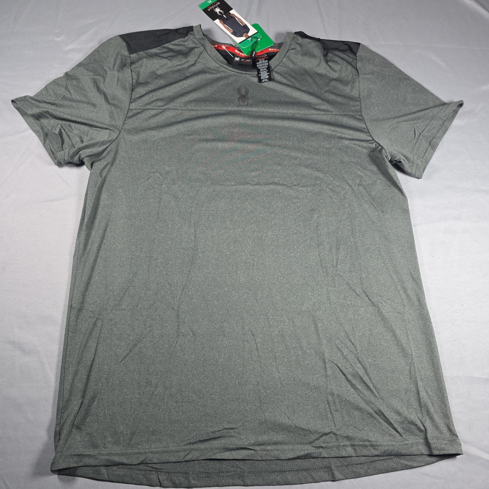 Spyder Active Shirt Men\'s Size XL Gray Short Sleeve Performance