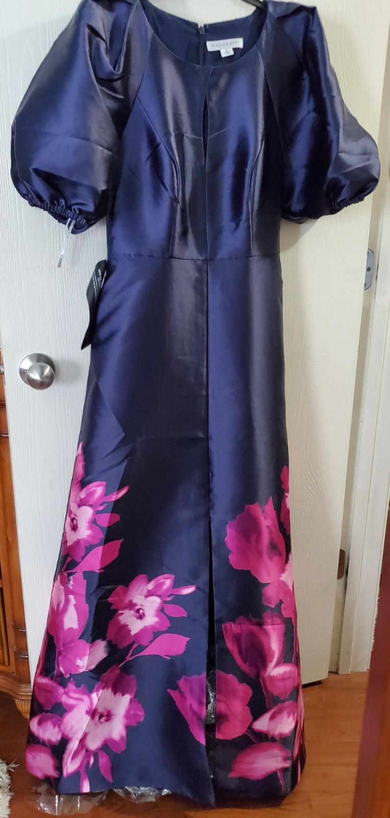 Beautiful Kay Unger Blue and Rose Evening Gown, NWT, Size 6 Beautiful Kay Unger Blue and Rose Evening Gown, NWT, Size 6