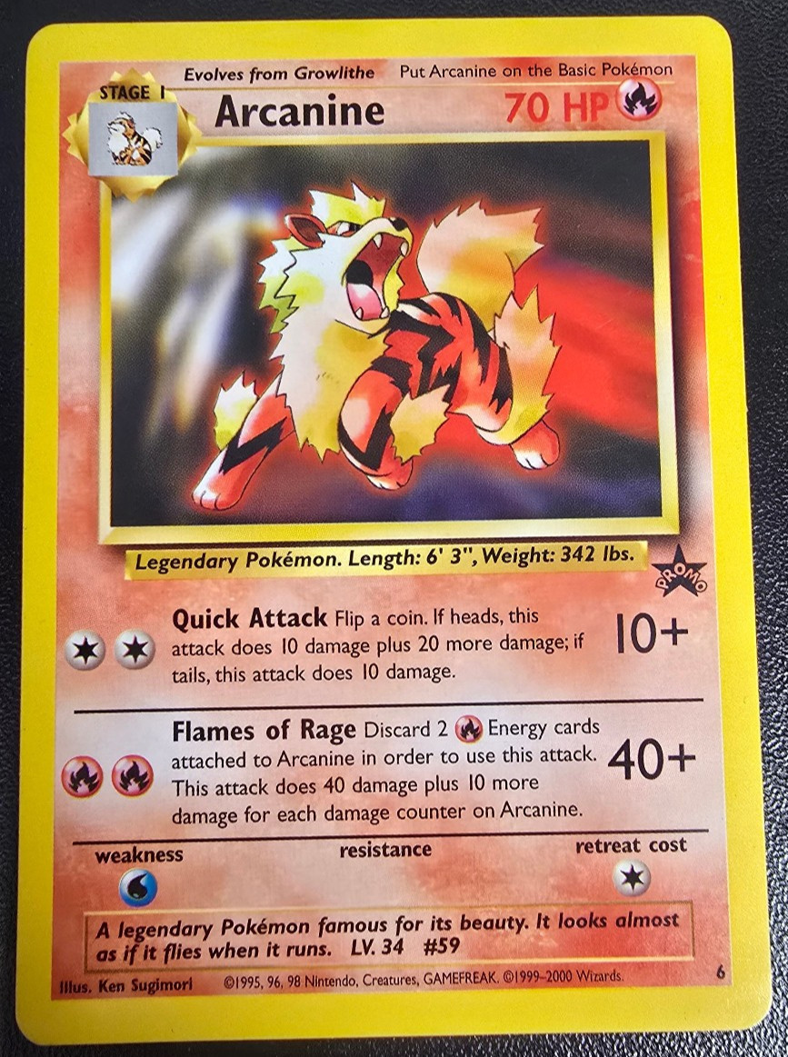 Arcanine #6 Promo Pokemon Card Arcanine #6 Promo Pokemon Card