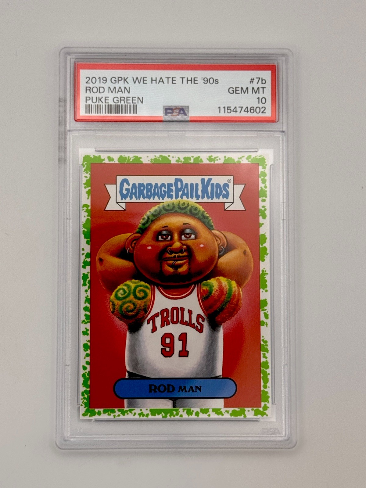 2019 Garbage Pail Kids We Hate The ‘90s #7b ROD MAN Puke Green PSA 10 💎
