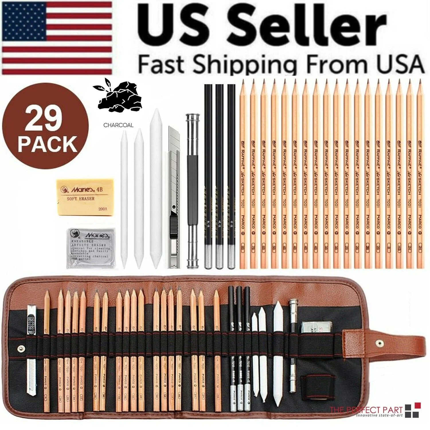 29PCS Professional Drawing Artist Kit Set Pencils and Sketch Charcoal Art Tools 29PCS Professional Drawing Artist Kit Set Pencils and Sketch Charcoal Art Tools