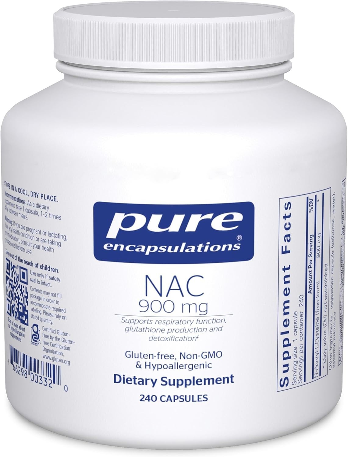 Pure Encapsulations NAC 900 mg, 240 Capsules Exp. 05/28