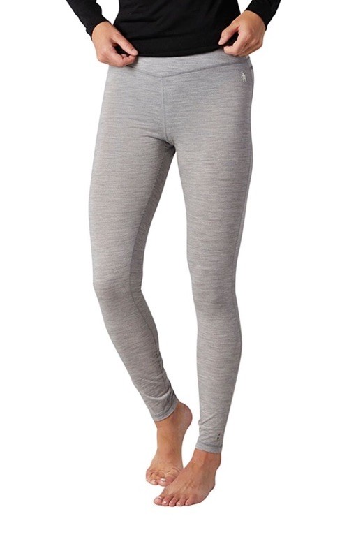$90 Smartwool Women\'s All Season Merino Base Layer Leggings- Light Gray- Medium