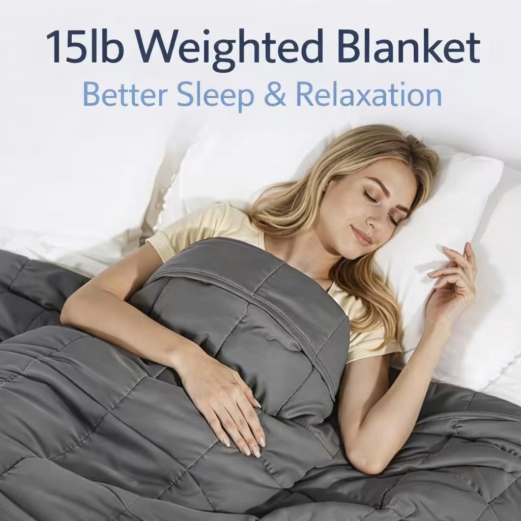 Weighted Blanket 15lb / 20lb Available Better Sleep & Relaxation 48x72in &60x80