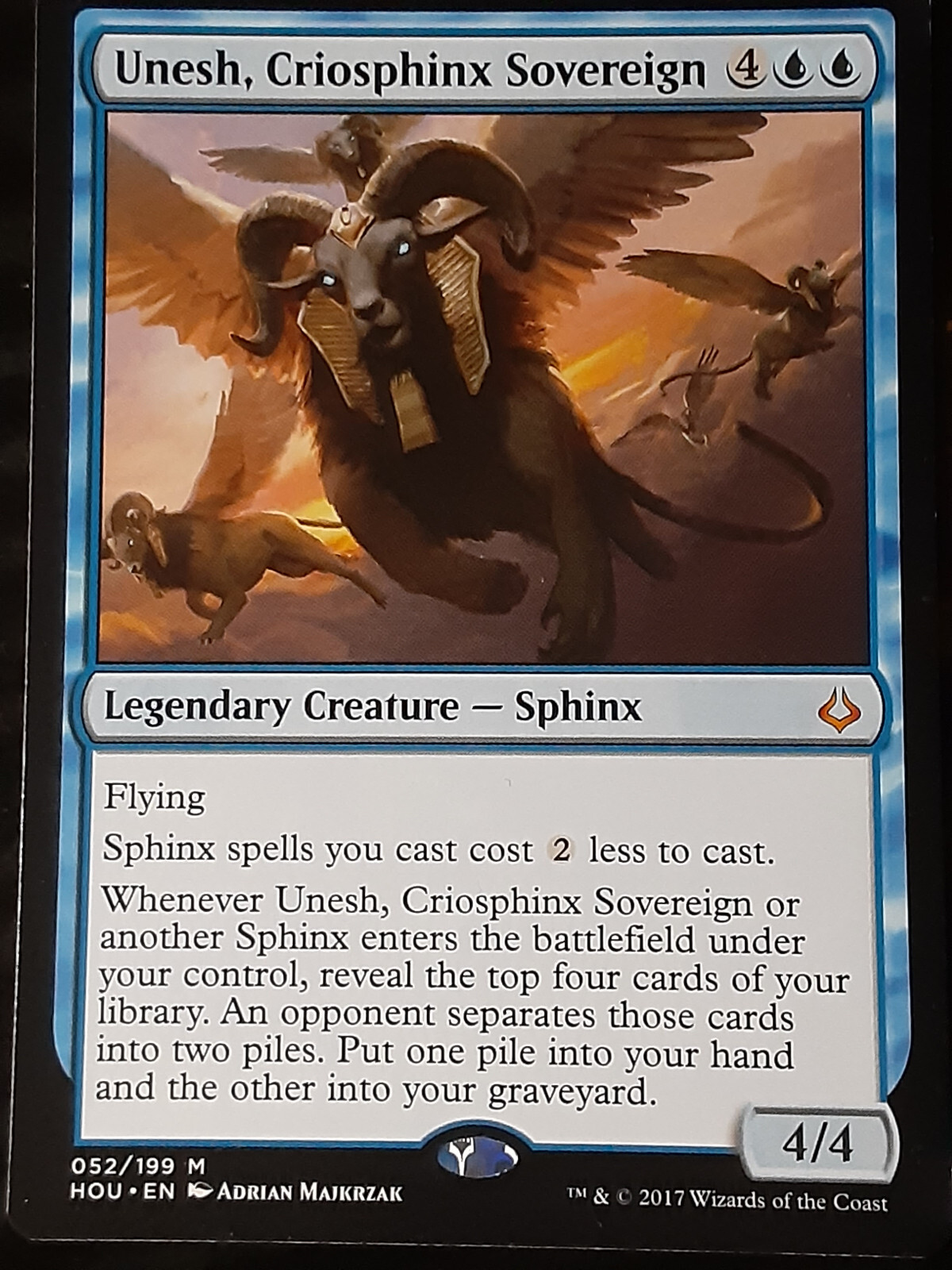 Unesh Criosphinx Sovereign , Hour of Devastation ,Light play, MTG ,FREE SHIPPING Unesh Criosphinx Sovereign , Hour of Devastation ,Light play, MTG ,FREE SHIPPING