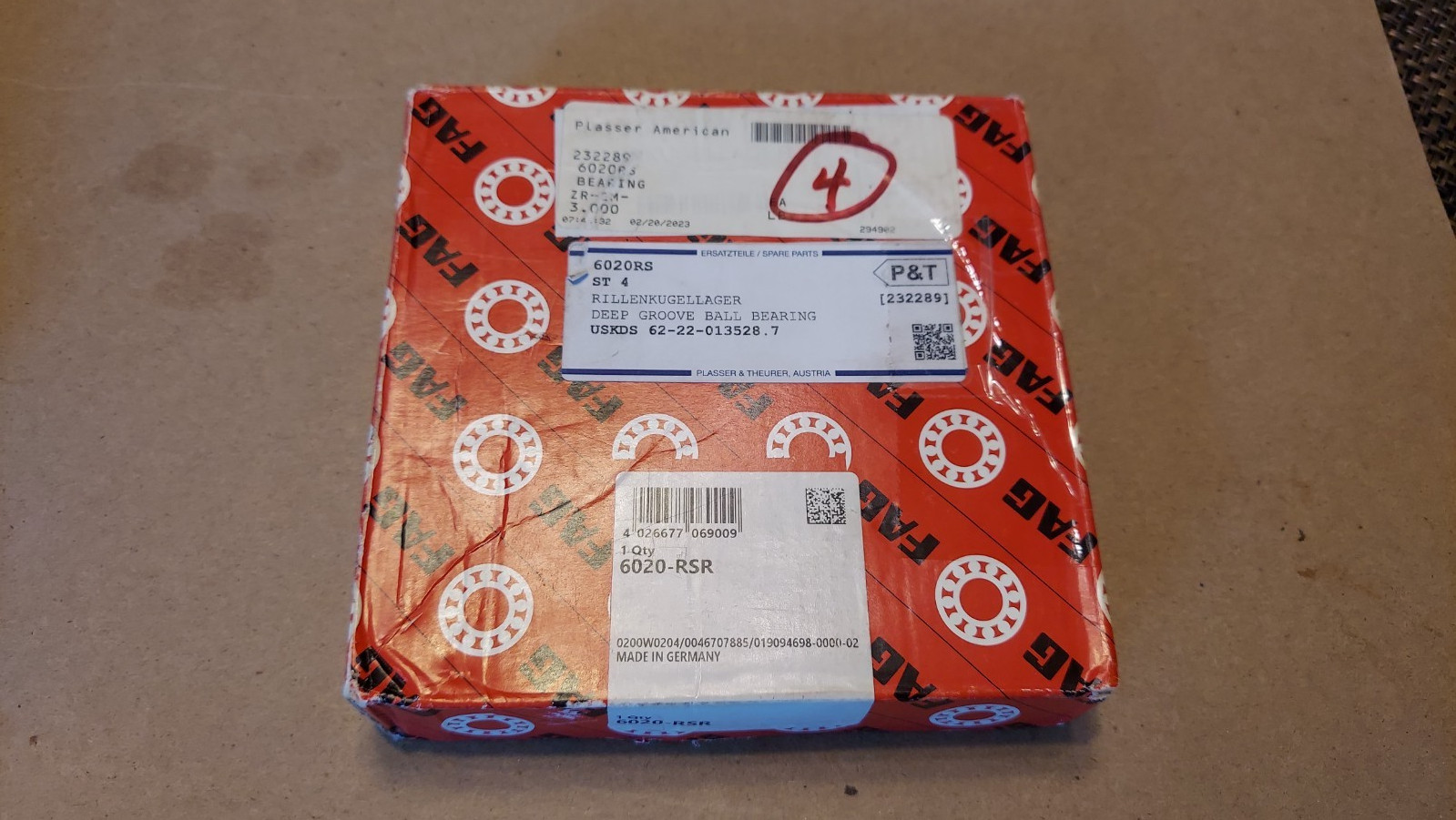 New Fag 6020-RSR Bearing