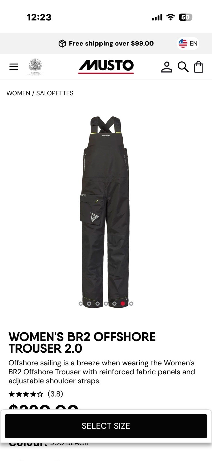 Musto BR2 Ocean Tech Pro Women’s Black Size S (UK 10; USA 6) NEW-USED 1xoffshore Musto BR2 Ocean Tech Pro Women’s Black Size S (UK 10; USA 6) NEW-USED 1xoffshore