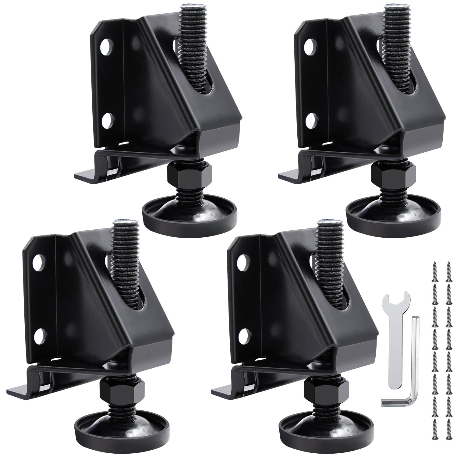 4/8/16 Pack Heavy Duty Leg Leveler, 2-inch Adjustable Height, for Furniture, Tab