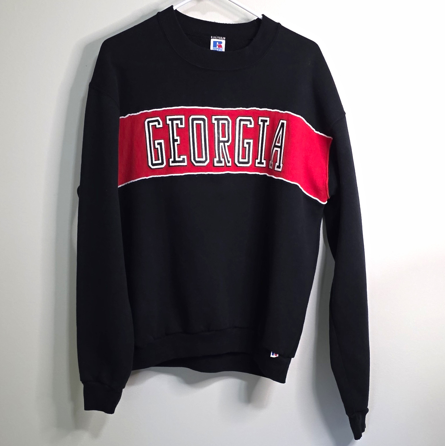 Vintage Russell Athletic Georgia Bulldogs Crewneck Sweatshirt Black/Red/White
