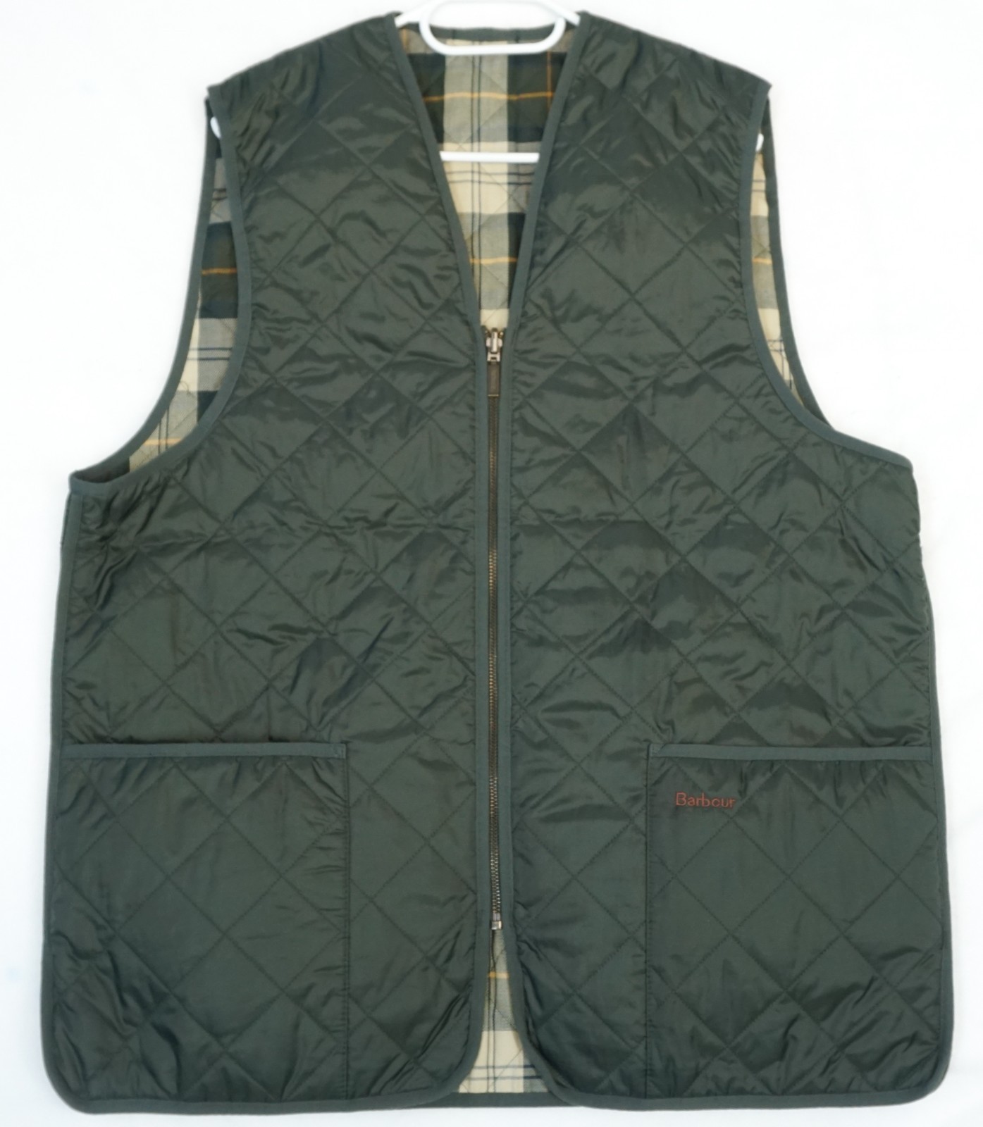 Barbour Quilted Waistcoat Zip Liner Green Gilet Men\'s 44 or XL