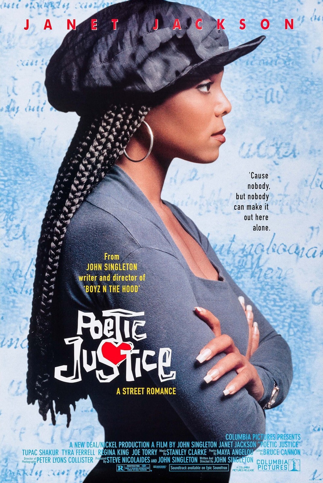1993 Poetic Justice Movie Poster 11X17 Janet Jackson Tupac Shakur Regina King 🍿