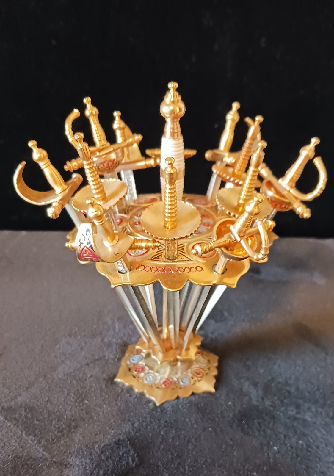 Vintage Toledo Swords Cocktail Toothpick Stand with 12 Swords Vintage Toledo Swords Cocktail Toothpick Stand with 12 Swords