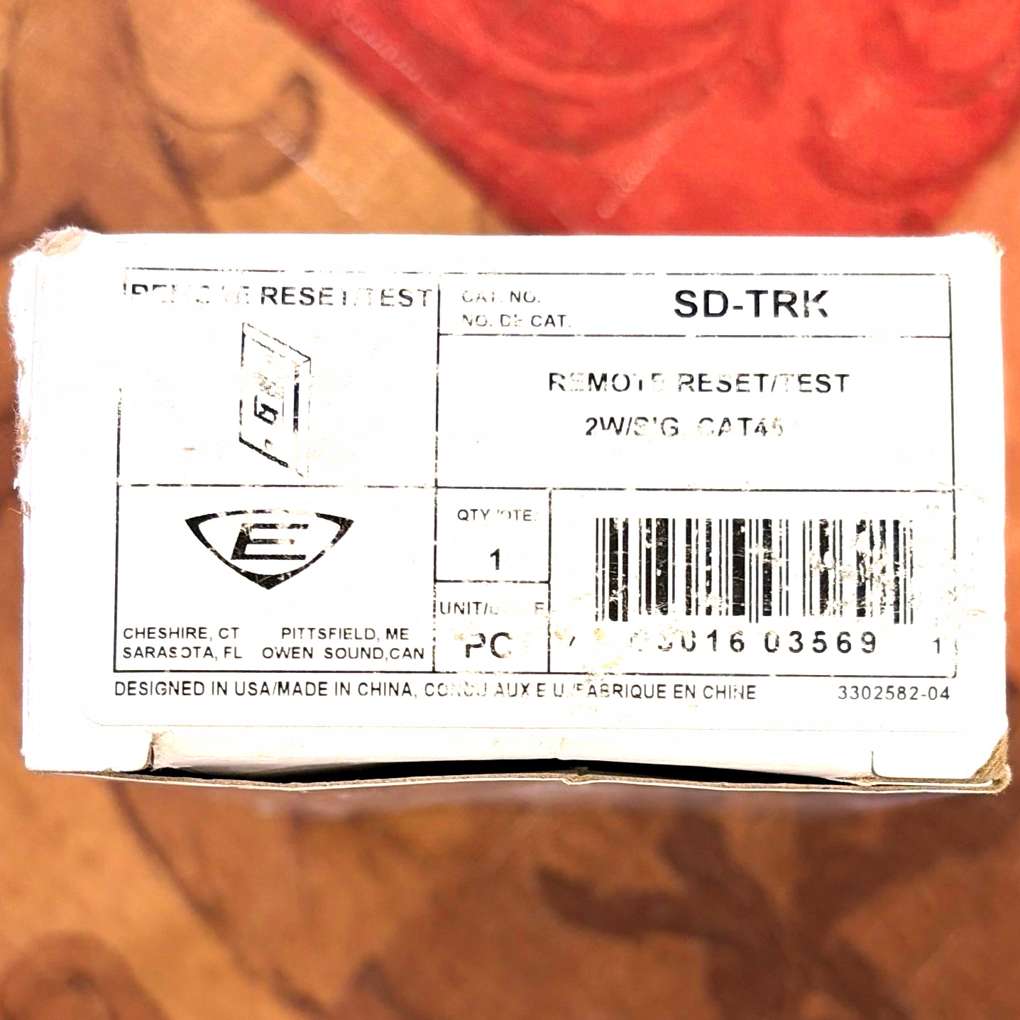 Edwards SD-TRK Remote Reset/Test Switch SD-TRK MPN SD-TRK Edwards SD-TRK Remote Reset/Test Switch SD-TRK MPN SD-TRK