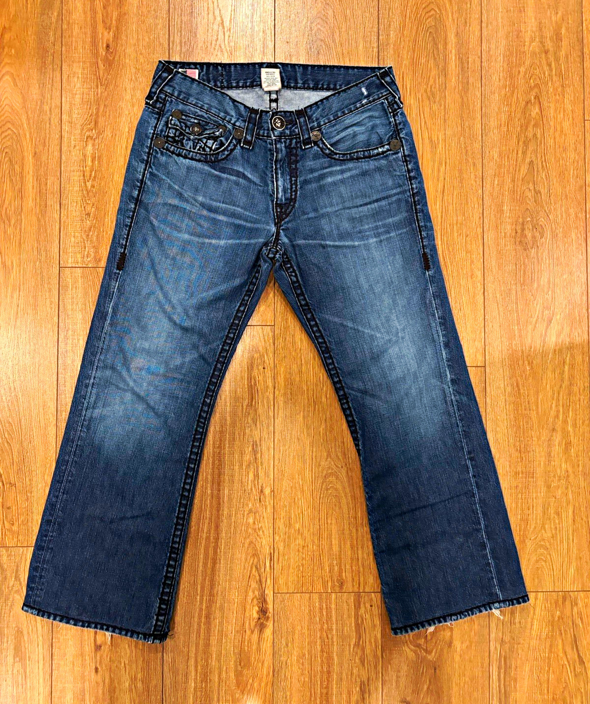VINTAGE True Religion Billy Super T Men\'s Bootcut Jeans 34x29 Blue Medium Wash VINTAGE True Religion Billy Super T Men\'s Bootcut Jeans 34x29 Blue Medium Wash