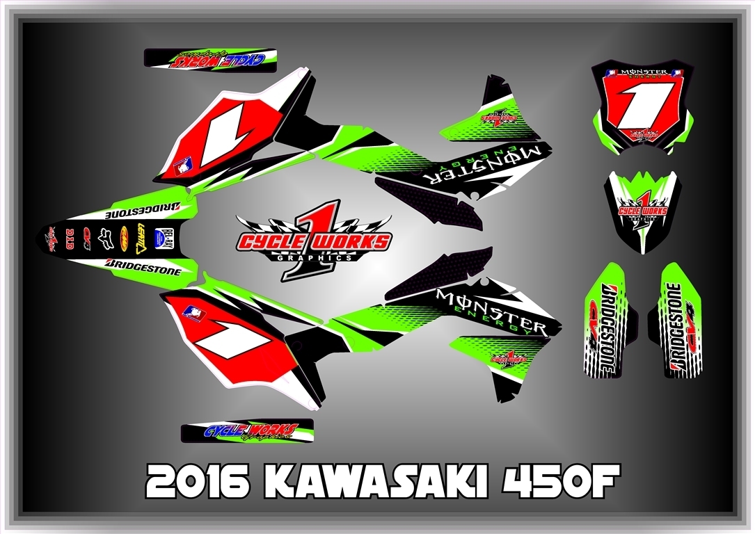 2016 KAWASAKI KX450 KX 450F CUSTOM MADE FEAR ME GRAPHIC KITS DECAL