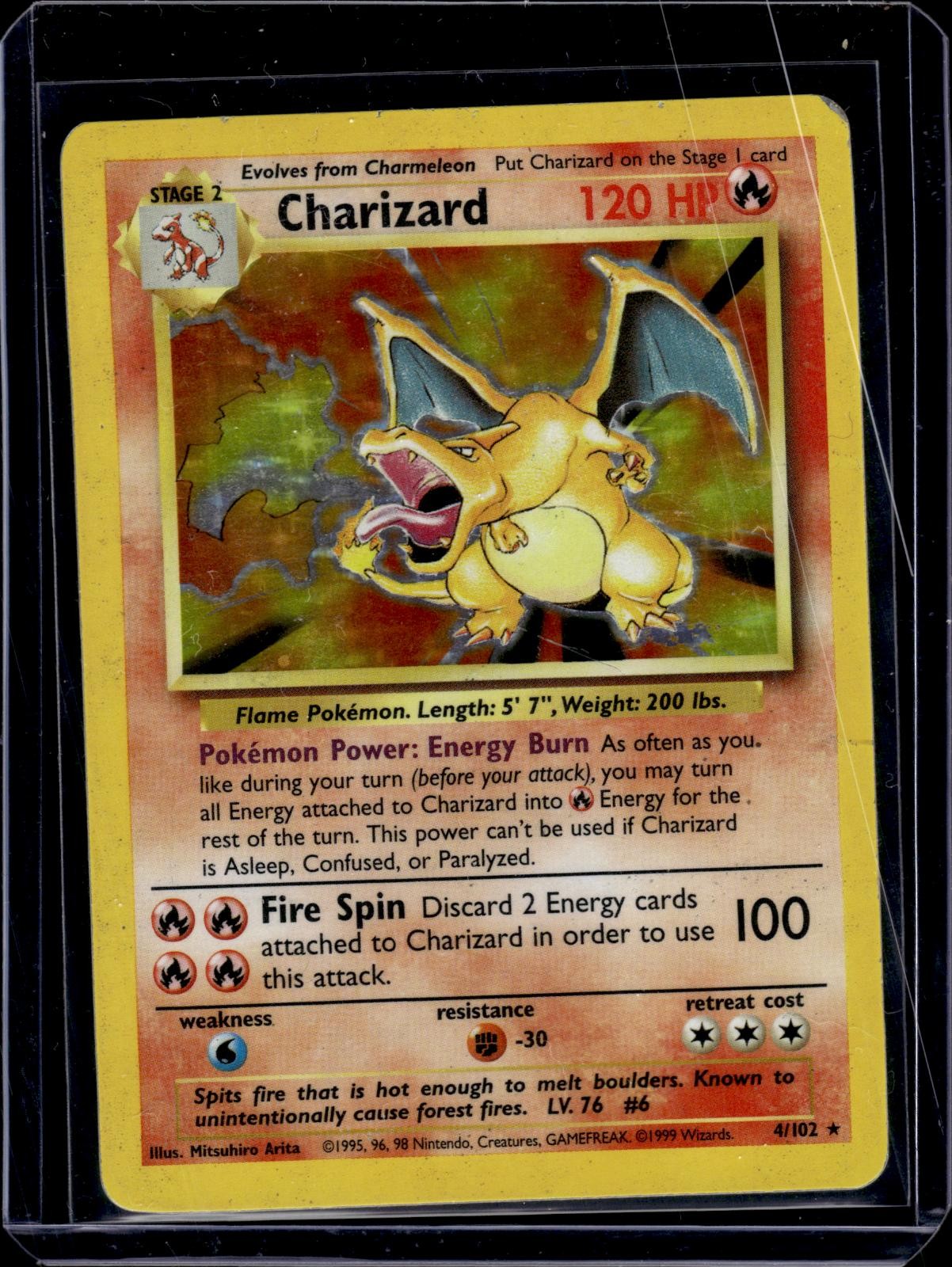 Charizard 4/102 Holo Rare Base Set Unlimited Pokemon