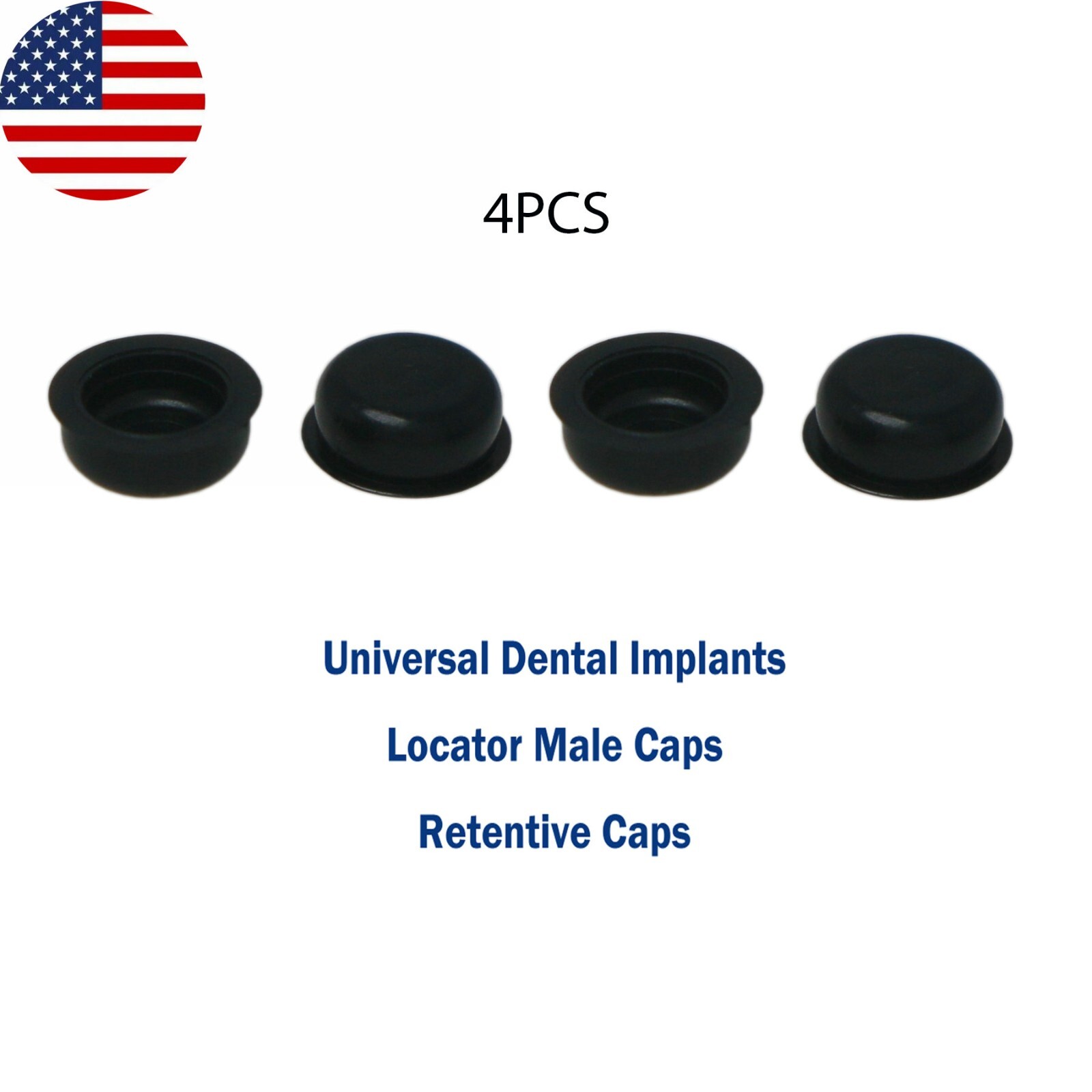 US 4/8/12/16/20Pcs Dental Locator Black Processing Male Cap Replace Inserts