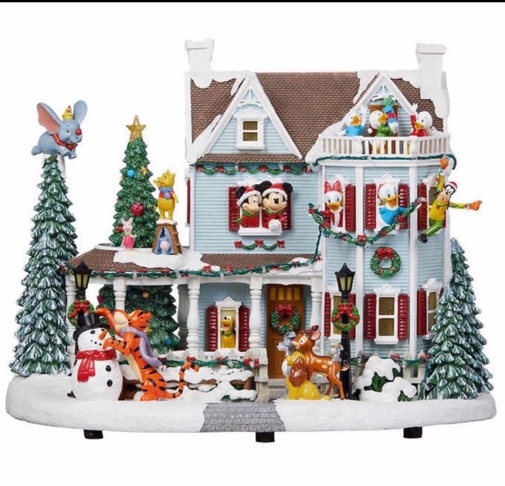 Disney Mickey Characters Holiday House with Lights & Music Centerpiece NEW