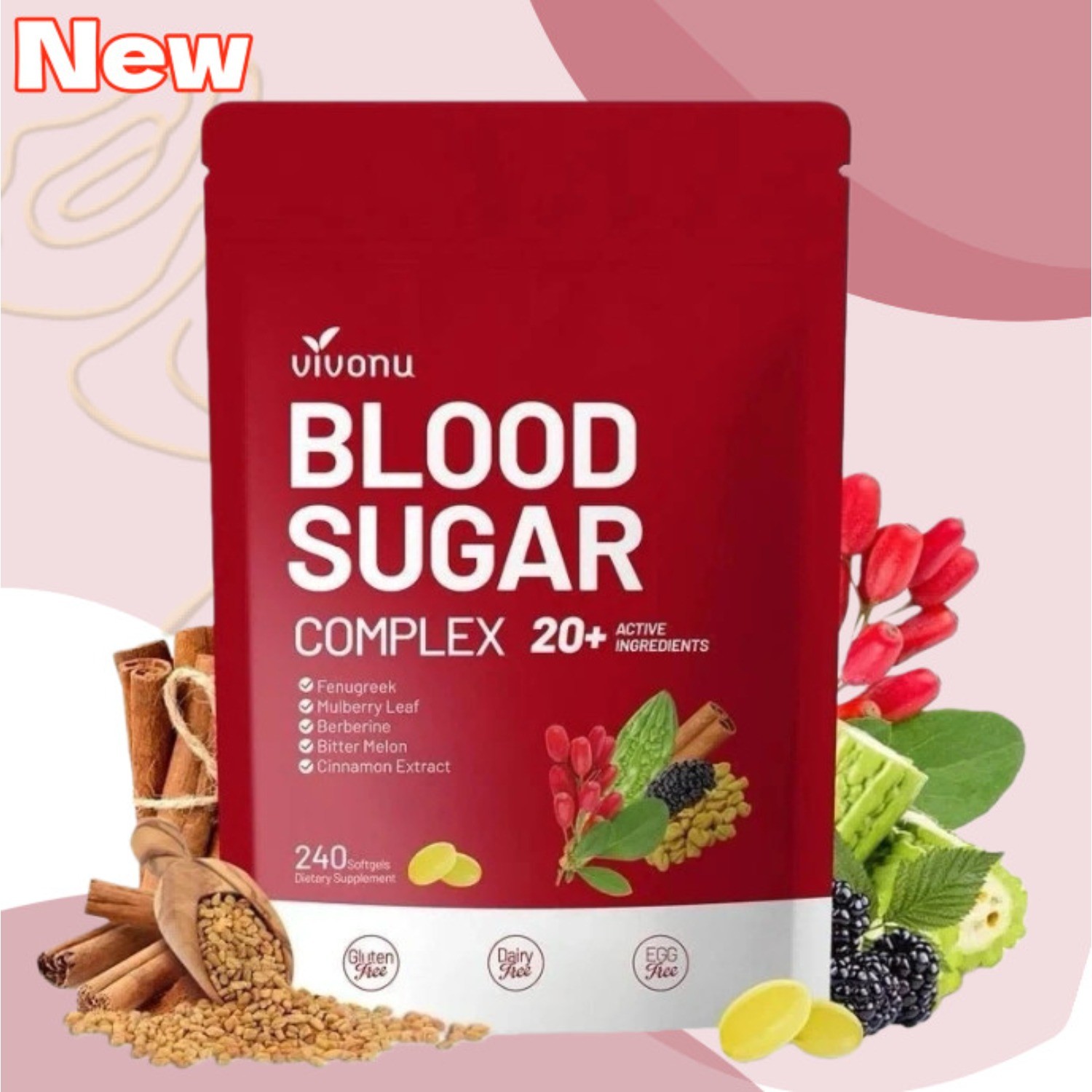 VivoNu Blood Sugar Complex–20 for&Vitamins, Herbs Glucose Metabolism Support VivoNu Blood Sugar Complex–20 for&Vitamins, Herbs Glucose Metabolism Support