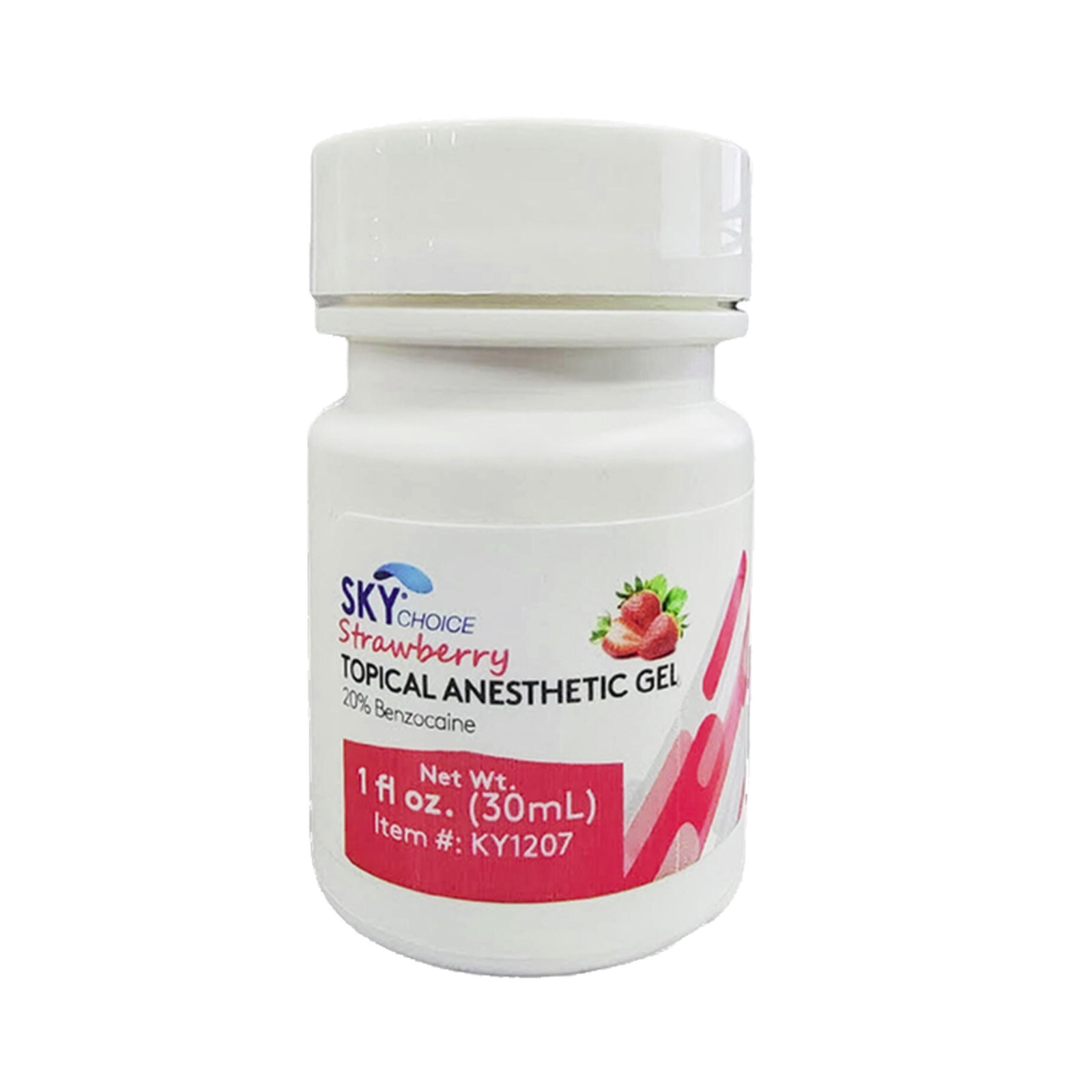 144-Pack Topical Gel 20% Benzocaine 1oz Jar 30 ml All Flavors OPTIONAL SkyChoice