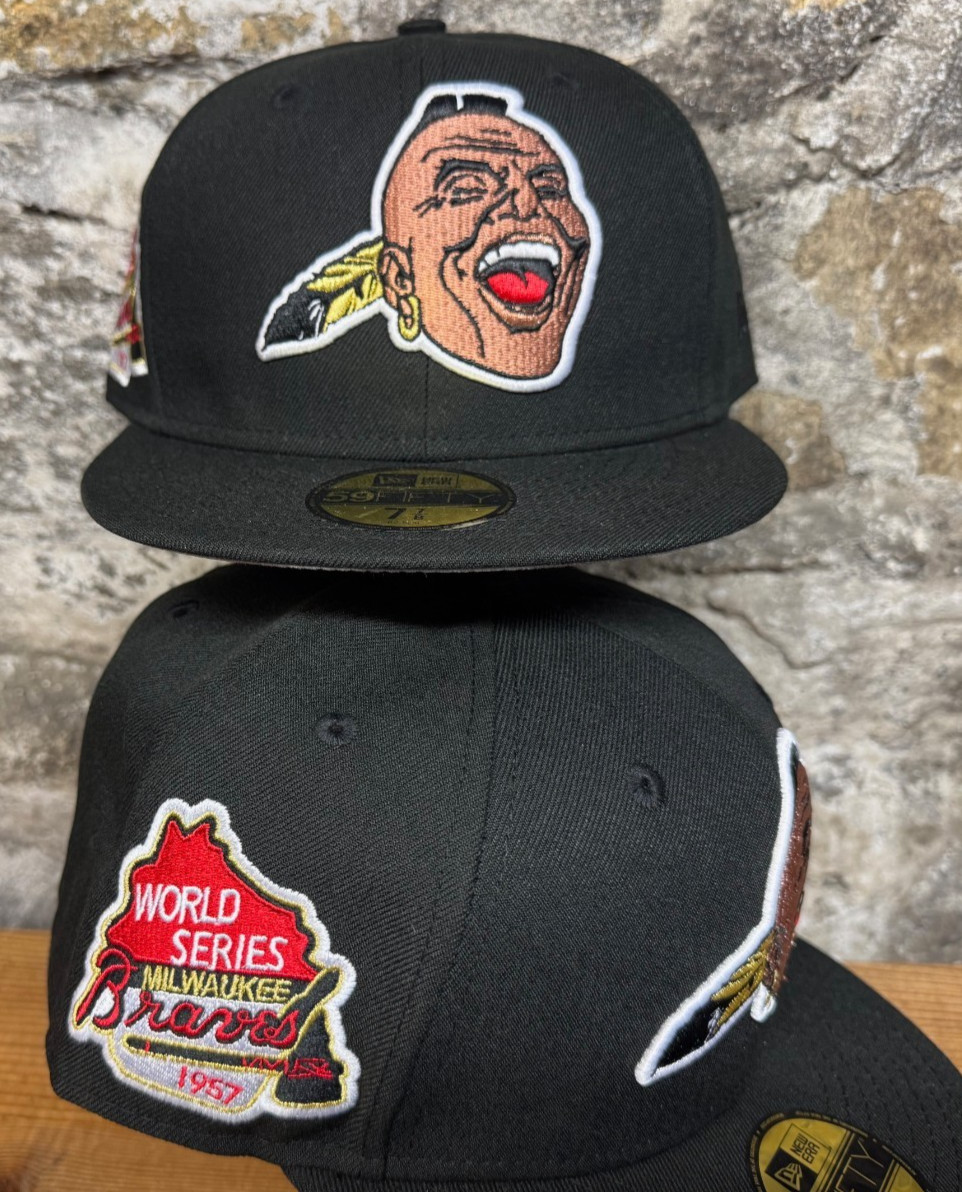 Milwaukee Braves Indian New Era Fitted 59Fifty 1957 World Series Custom RARE NEW