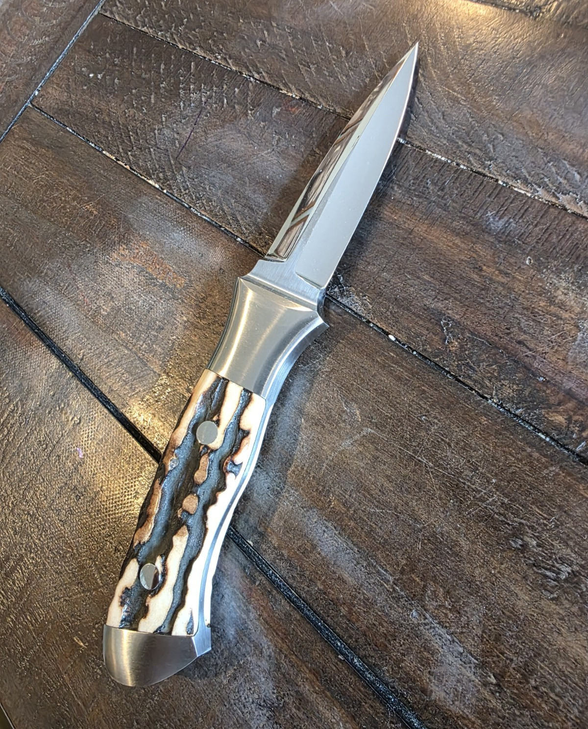 W.D. Pease Custom Fixed Blade Dagger Fighter - Dark Stag - Knifemakers Guild
