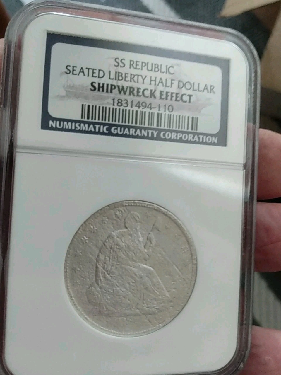 1856 O Seated Liberty Silver Half Dollar NGC SS Republic Shipwreck Effect 