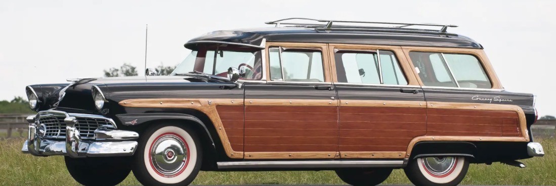 PRE-ORDER Esval 1956 Ford Country Squire Station  Wagon Dark Blue Wood 1/43