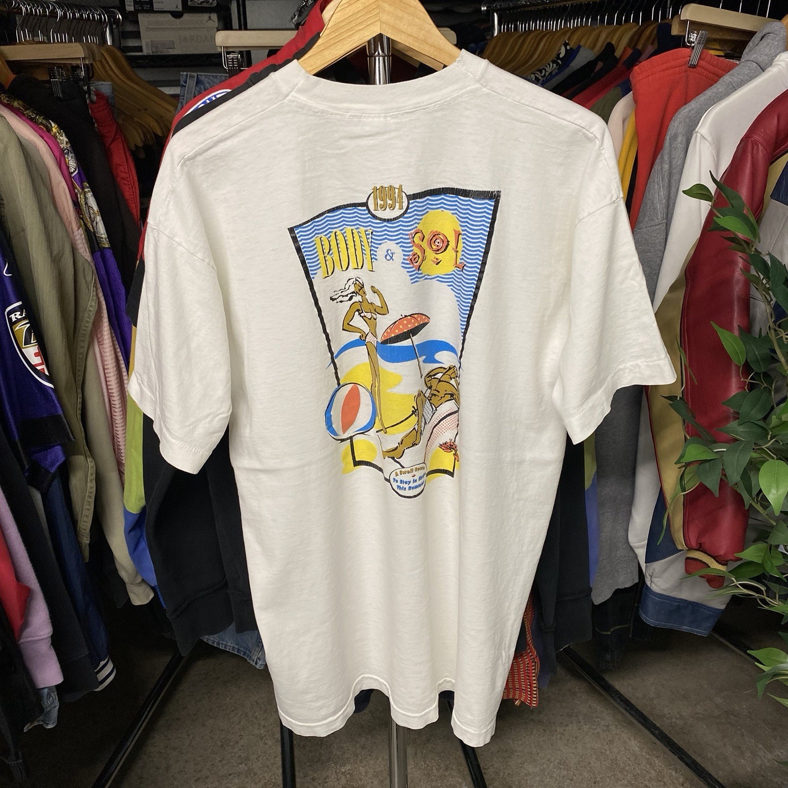 Vintage 1994 Body & Sol Imperial Athletic Club White T-Shirt Beach 90s Men\'s XL Vintage 1994 Body & Sol Imperial Athletic Club White T-Shirt Beach 90s Men\'s XL