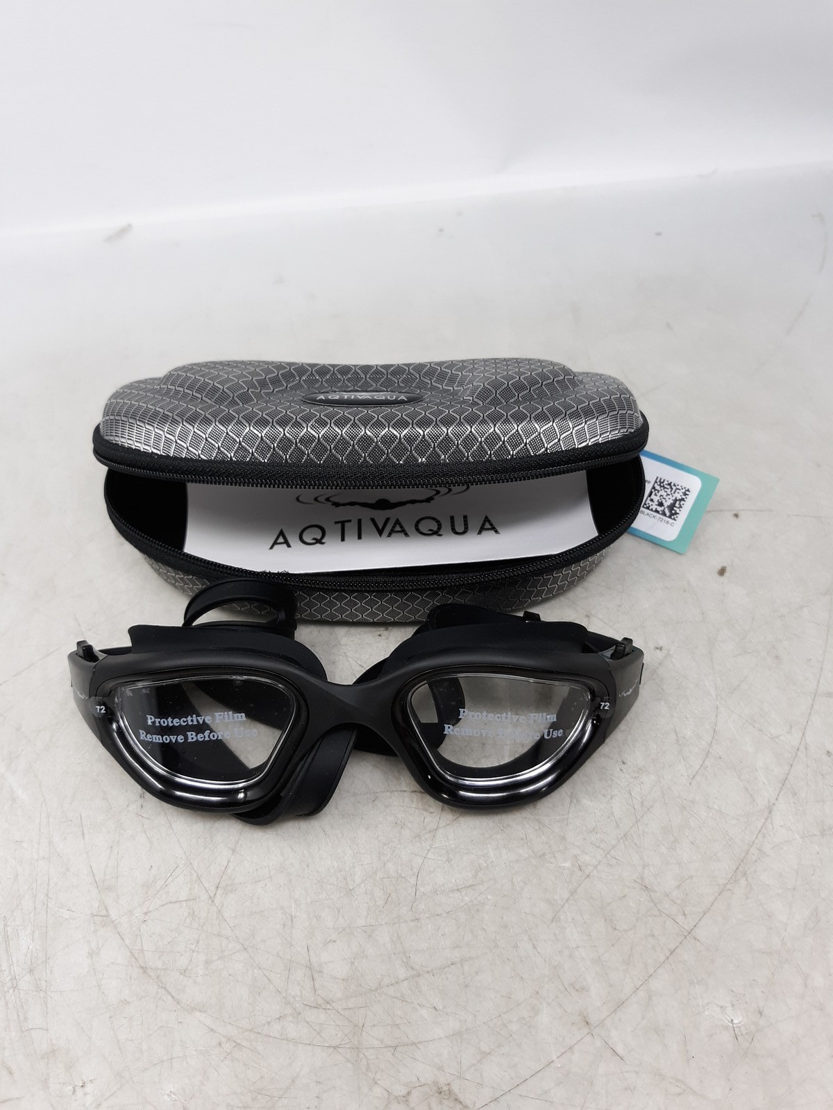 AQTIVAQUA Swimming Goggles ALL-BLACK-7218-C with Protective Case AQTIVAQUA Swimming Goggles ALL-BLACK-7218-C with Protective Case