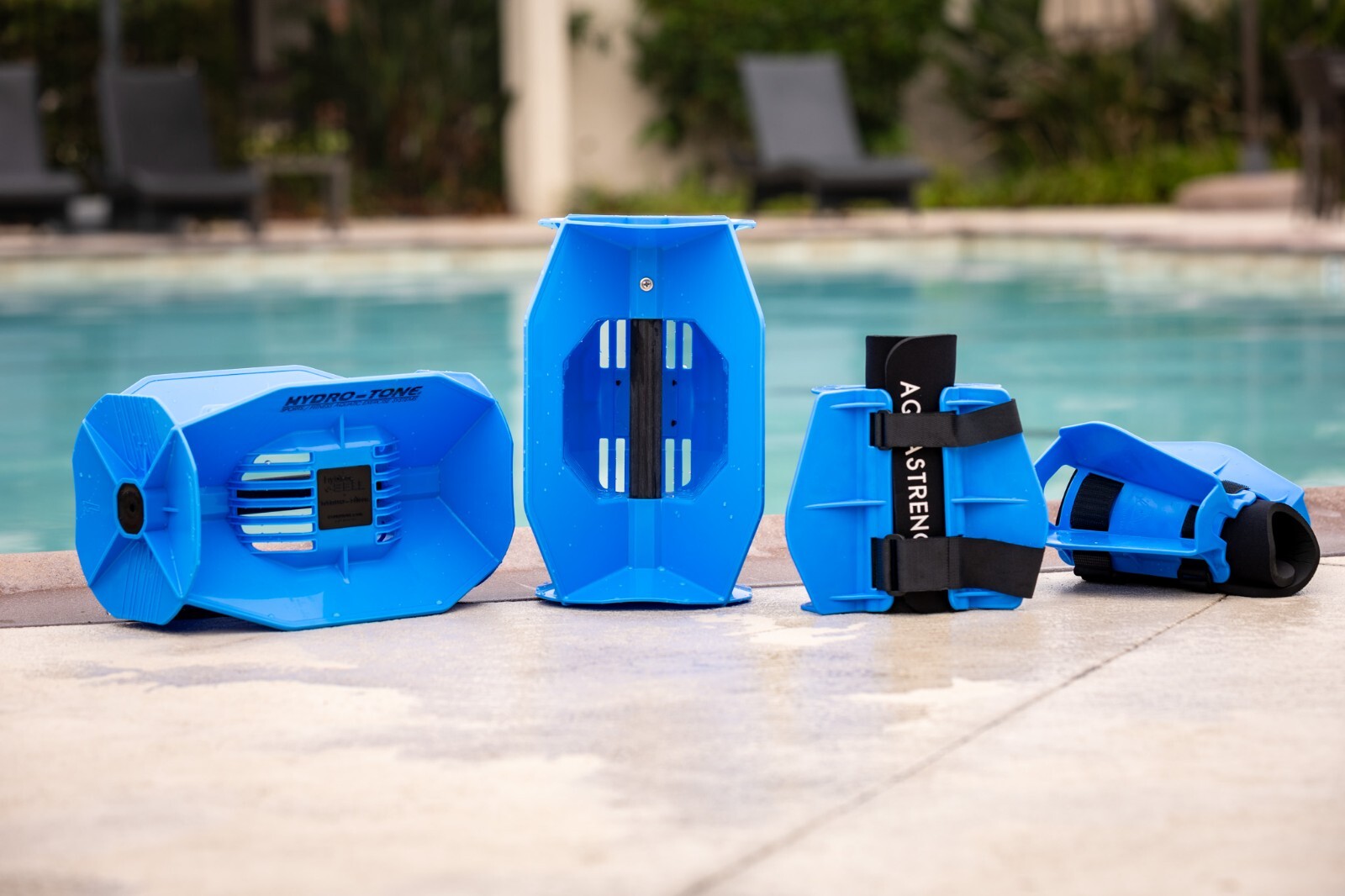 Hydro-Tone Hydro-Bell & Aquastrength Fin Total Body Aquatic Fitness System Blue