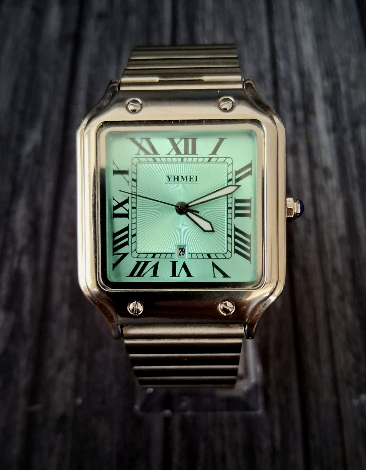 Vintage Inspired Square Milano Mens Tiffany Roman Dial Watch Vintage Inspired Square Milano Mens Tiffany Roman Dial Watch