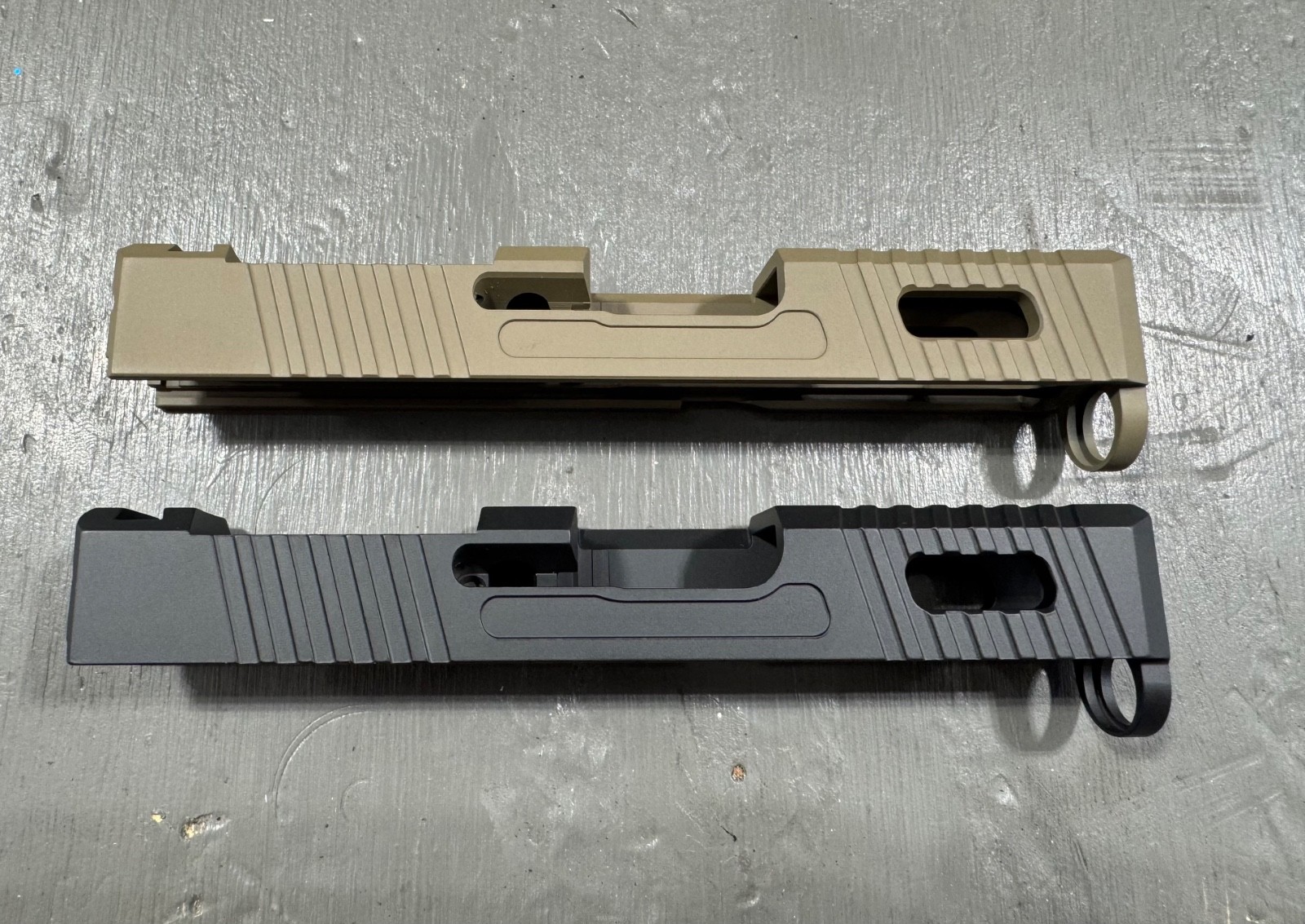 GLOCK G43 top and side ported slide with RMSC optic cut 9mm- FDE- FLAT DARK-#442
