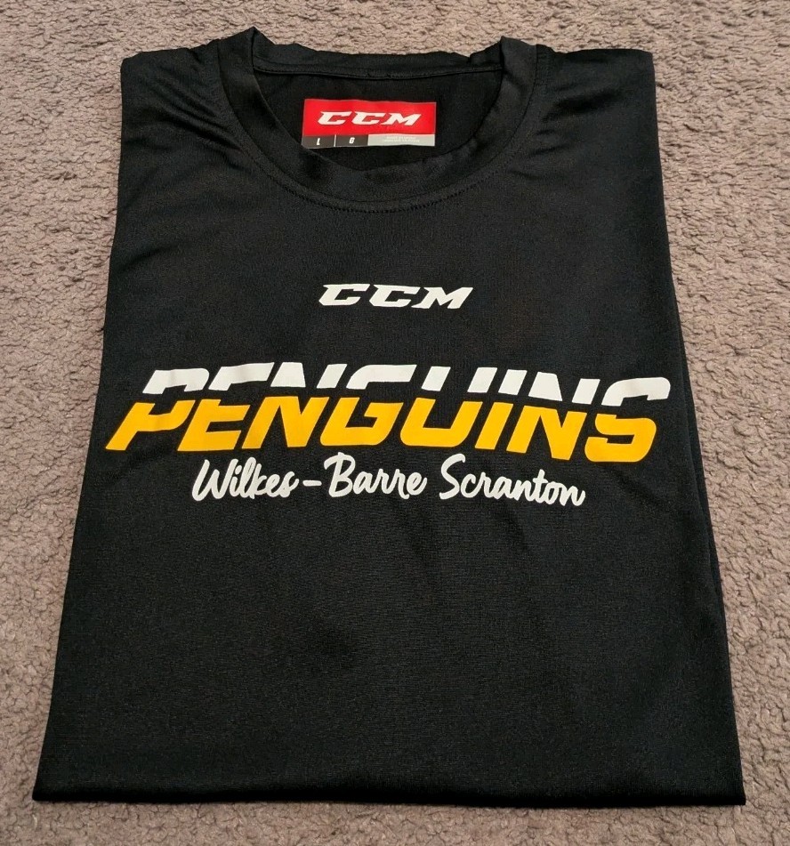 CCM AHL Wilkes-Barre Scranton Penguins Black T-Shirt Men\'s Large