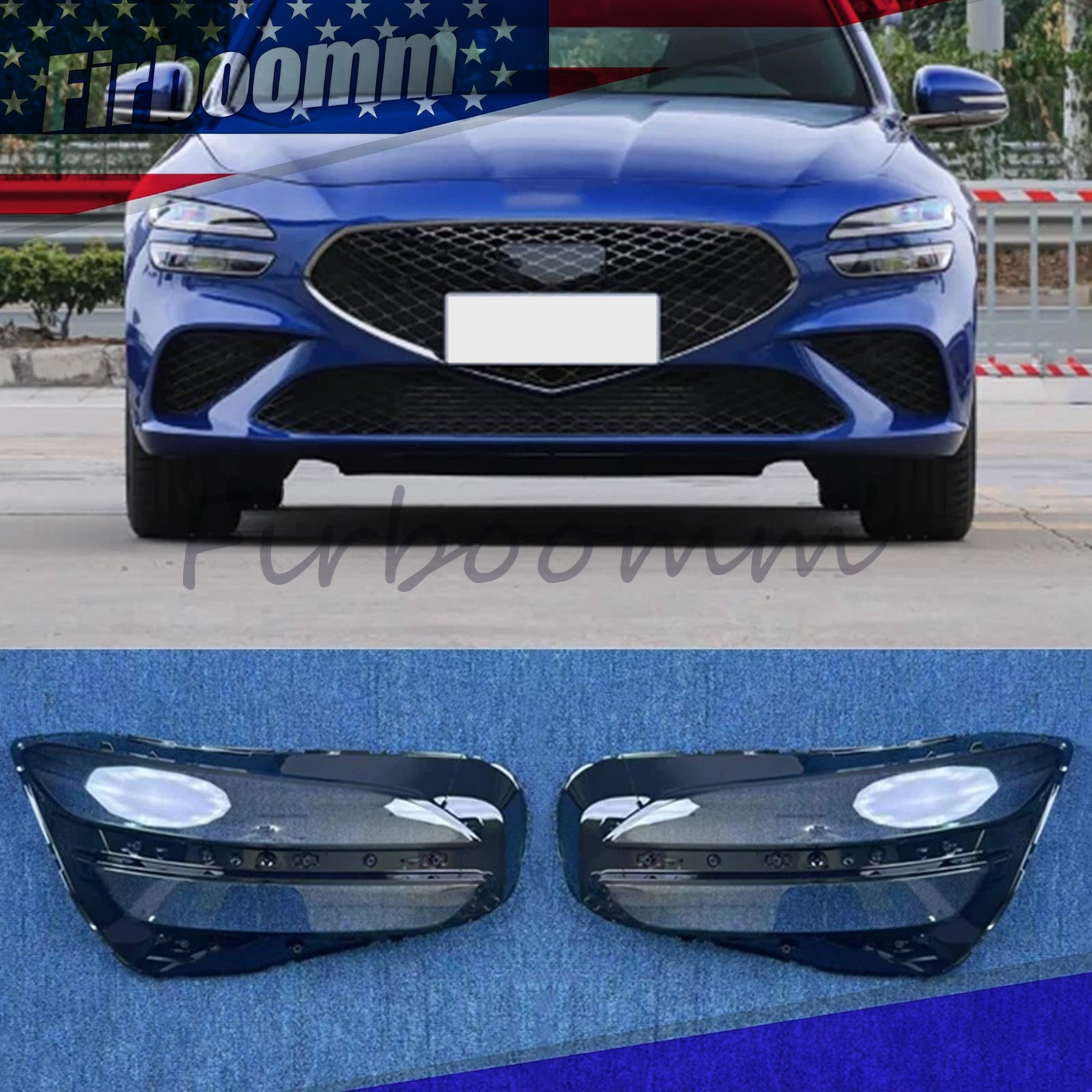 A Pair For 2022-2026 Genesis G70 Headlights Headlamps Lampshade Lens Cover US
