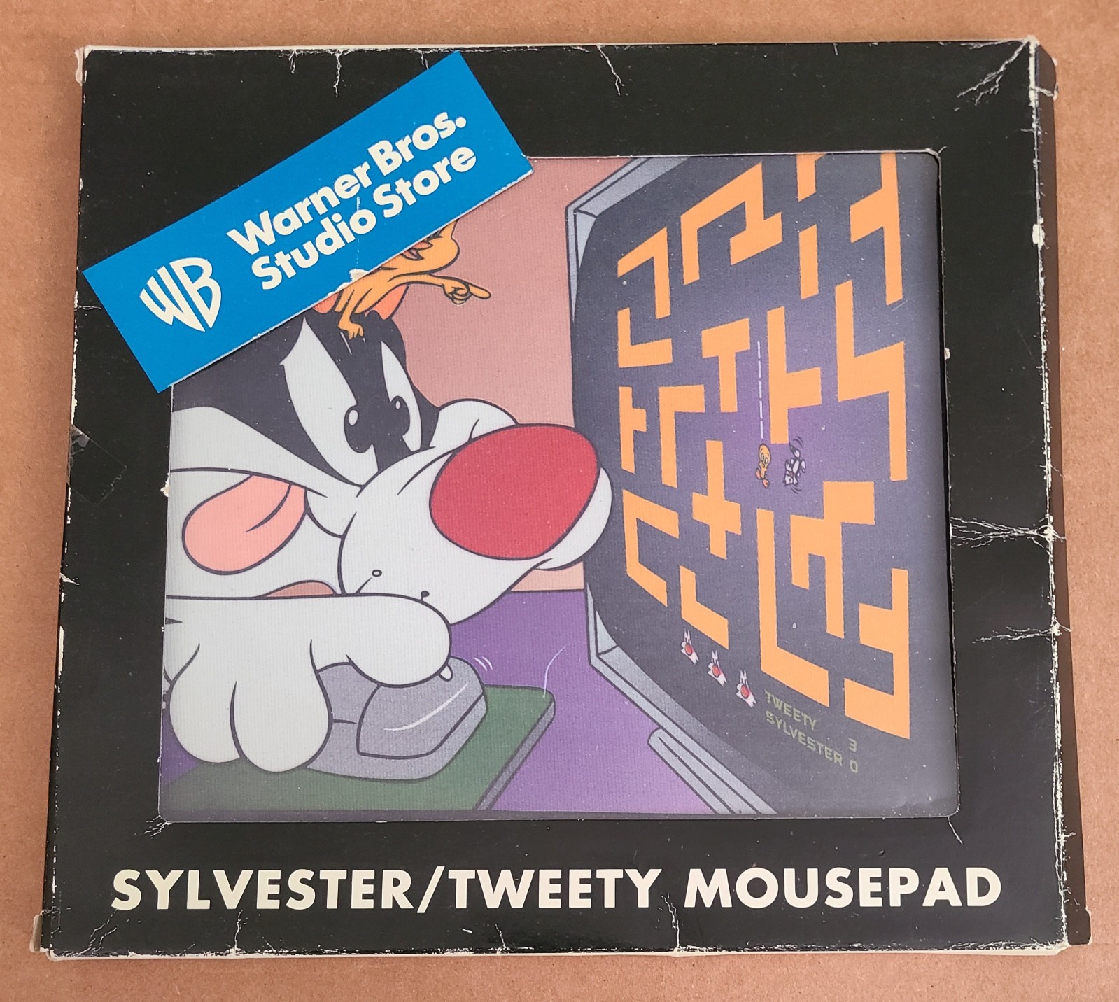 RARE Vtg WB Looney Tunes Tweety Sylvester Mouse Pad Game Theme Warner Bros Store