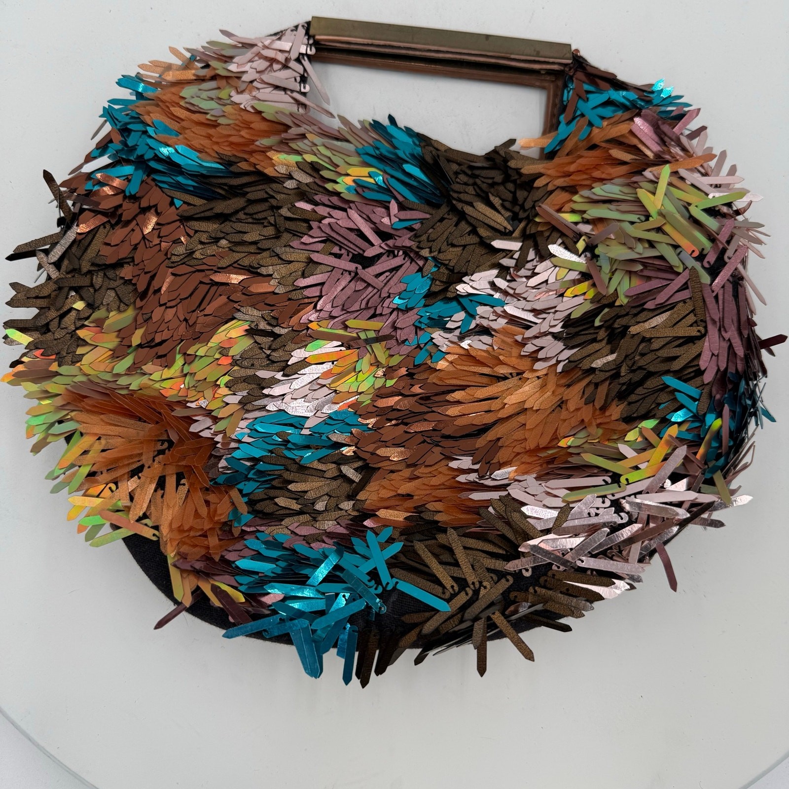 Anthropologie The Fiona Sequin Clutch & Crossbody Bag Multicolored  D 64