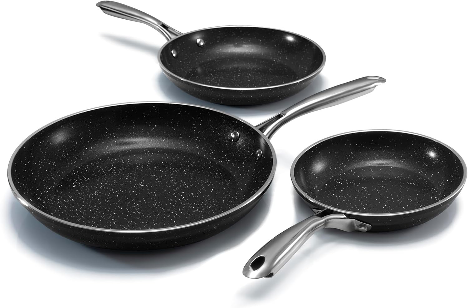 Granitestone Ceramic Nonstick Frying Pan Set 3pc 8/10/12 inch, Non Toxic Skillet Granitestone Ceramic Nonstick Frying Pan Set 3pc 8/10/12 inch, Non Toxic Skillet
